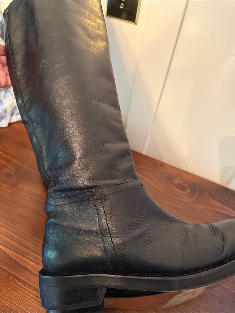Zara Black Leather Tall Equestrian Riding Boots Size 40 US 9 - Picture 7 of 16